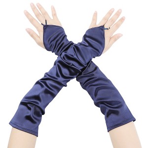 INSPIRE CHIC Women's Fingerless Satin Elbow Long Gloves 1 Pair - 1 of 4