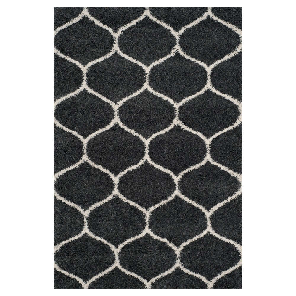 5'1inx7'6in Abstract Loomed Area Rug Dark Gray/Ivory - Safavieh