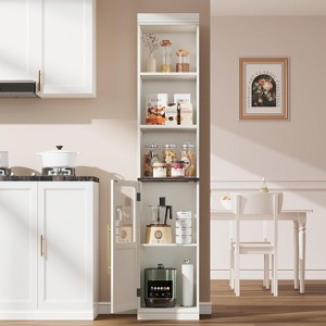 COUCHETA 70" Bathroom Storage Cabinet with Door & Shelves, Slim Freestanding Tall Narrow Floor Cabinet for Small Space Kitchen Living Room - 1 of 4