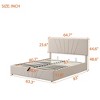 NicBex Queen/Full Size Upholstered Platform Bed with Linen Headboard and a Hydraulic Storage System for Adults - 3 of 4