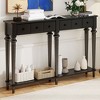 Sapphtopaz Wood Console Table with 4 Drawers and Open Shelf, Entryway Table with Conical Legs, Side Table for Living Room, Entryway, Hallway - 2 of 4