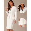 INSPIRE CHIC Women's Collarless Blazer and Formal Pencil Skirt Business Suit Set 2 Pcs - 2 of 4