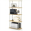 Furinno 5-Tier Tall Decorative Bookshelf Storage Bookcase Open Multipurpose Shelves Display Rack for Living Room&Home Office,Beech/White - 2 of 4