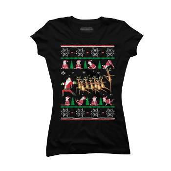 Junior's Design By Humans Yoga Christmas By sophialada T-Shirt