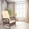 Chic Crate-Outdoor Wicker Rocking Chair with Steel Frame & Thick Cushion - Rattan Patio Furniture for Garden, Backyard, Porch, Beige - 3 of 4