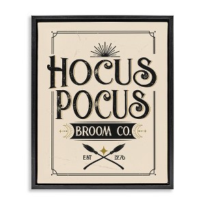 Stupell Industries Hocus Pocus Broom Co Sign Floating Frame Canvas Art - 1 of 4