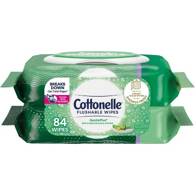 Cottonelle GentlePlus Flushable Wipes with Aloe & Vitamin E - 42ct