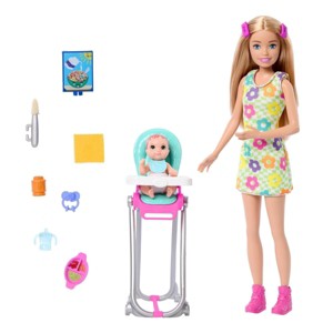 Barbie Skipper Doll & Playset with Accessories, Babysitting Set Themed to Mealtime, Color-Change Toy Play - 1 of 3
