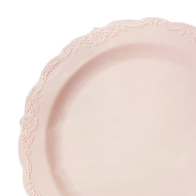 Smarty Had A Party 10" Pink Vintage Round Disposable Plastic Dinner Plates (120 Plates), 2 of 3