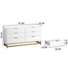 6 Drawer Dresser for Bedroom, Wood Chest of Drawers with Metal Legs - 2 of 4