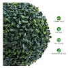 24 Inch Artificial Boxwood Topiary Tree Set of 2, Faux Milan Grass Ball, Simulated Milan PE Leaves, PVC Pot, for, Outdoor, Living Room - 4 of 4
