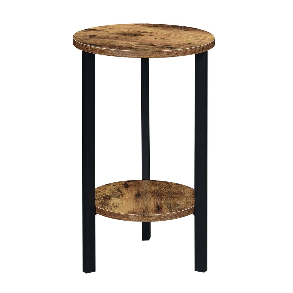 Photos - Garden & Outdoor Decoration 23.75" Graystone 2 Tier Plant Stand Barnwood/Black - Breighton Home