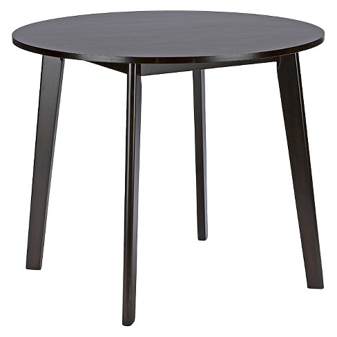 brown table dining round dark baxton studio debbie mid century wood target