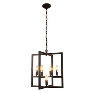 Chloe Lighting Ironclad Farmhouse 5 Light Oil Rubbed Bronze Ceiling Pendant 18" Wide - 1 of 2