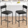 Jojoka Dining Bar Table Set for 2 with 3 Storage Shelves,Pub Bar Counter Table with 2 Footrest Chairs - 3 of 4