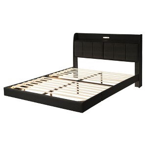 NicBex Queen Size Floating Platform Bed Frame with Storage Headboard,Touch Sensor Night Light and USB Charger for Adults - 1 of 4