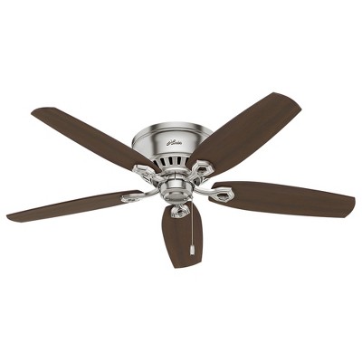 52" Brushed Nickel Low Profile Ceiling Fan with Lights