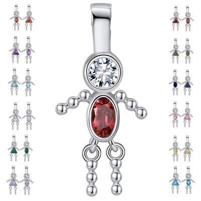 Baby Boy or Girl Birthstone Charm for Mom  Family Tree Grandma Necklace by Ginger Lyne CZ Sterling Silver