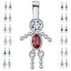 Baby Boy Birthstone Charm for Mom |Girl Birthday Kids for Family Tree Grandma Grandkids Necklace by Ginger Lyne CZ  Sterling Silver - 2 of 4