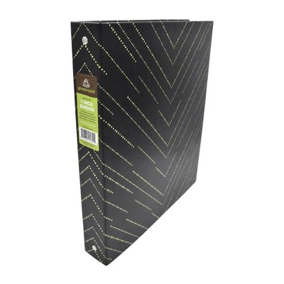 220 Sheet 1" Ring Binder Chevron Black/Gold - greenroom