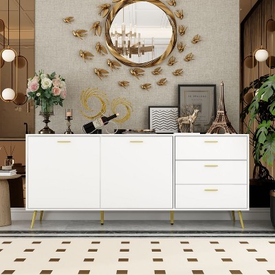Famapy 3-Doors Sideboard Cabinet With 3 Drawers