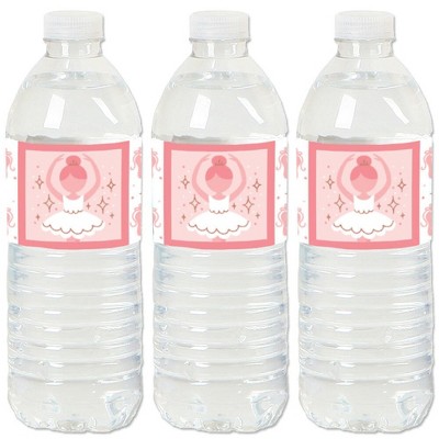 Big Dot of Happiness Tutu Cute Ballerina - Ballet Birthday Party or Baby Shower Water Bottle Sticker Labels - Set of 20