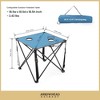 ARROWHEAD OUTDOOR 26" Heavy-Duty Portable Folding Camping Table, Square 600D Canvas Top, 2 Cup Holders, Steel Frame, Carry Bag, Ocean Blue - 3 of 4