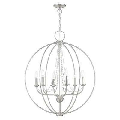 Livex Lighting Arabella 6 - Light Pendant in  Brushed Nickel