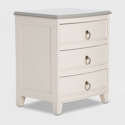 Charleston End Table Nightstand With Drawers Cream White Gray Finch Target