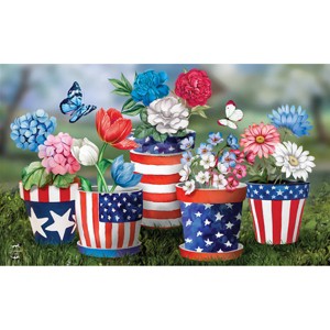 Briarwood Lane Doormat 30x18 Indoor Outdoor America in Bloom Summer For Summer Doormat - 1 of 4