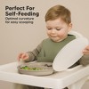 3-Pack Prep Suction Plates with Lids, 100% Silicone Baby Plates with Lid, BPA-Free Kids Divided Toddler Plates - 4 of 4