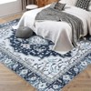 Washable Area Rug Thin Vintage Print Rug, Foldable Indoor Carpet for Living Room, Bedroom - 2 of 4