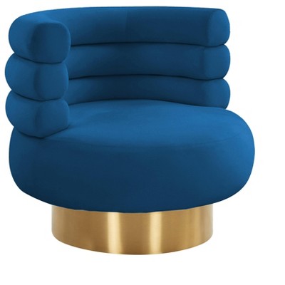 Naomi Velvet Swivel Chair Navy 31.9"W x 31.9"D x 28.7"H