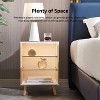 Crystal Modern Bedside Table with 3 Color LED Lighting,  Nightstand with 2-tier Glass Storage Shelf for Bedroom, Indoor Furniture - The Pop Home - 4 of 4