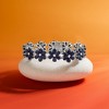 Ross-Simons 45.00 ct. t.w. Sapphire and .10 ct. t.w. Diamond Flower Bracelet in Sterling Silver - 3 of 4