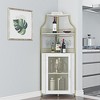 Whizmax Corner Wine Bar Cabinet with Detachable Wine Rack, Bar Cabinet with Glass Holder, Small Sideboard and Buffet Cabinet with Mesh Door - 2 of 4