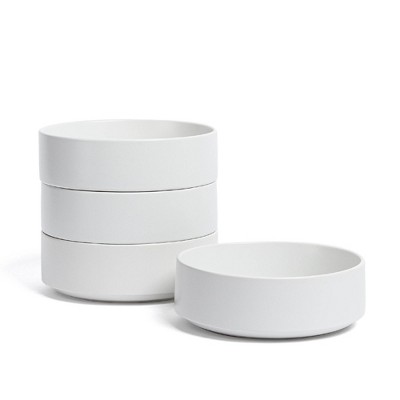 over&back Set of 4 25oz Stackable Hand-Finished Stoneware Cereal Bowls Semi-Matte