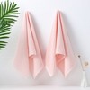 PiccoCasa Luxury 100% Ribbed Absorbent Drying Face Ribbed Cotton Washcloths 2 Pcs - 2 of 4
