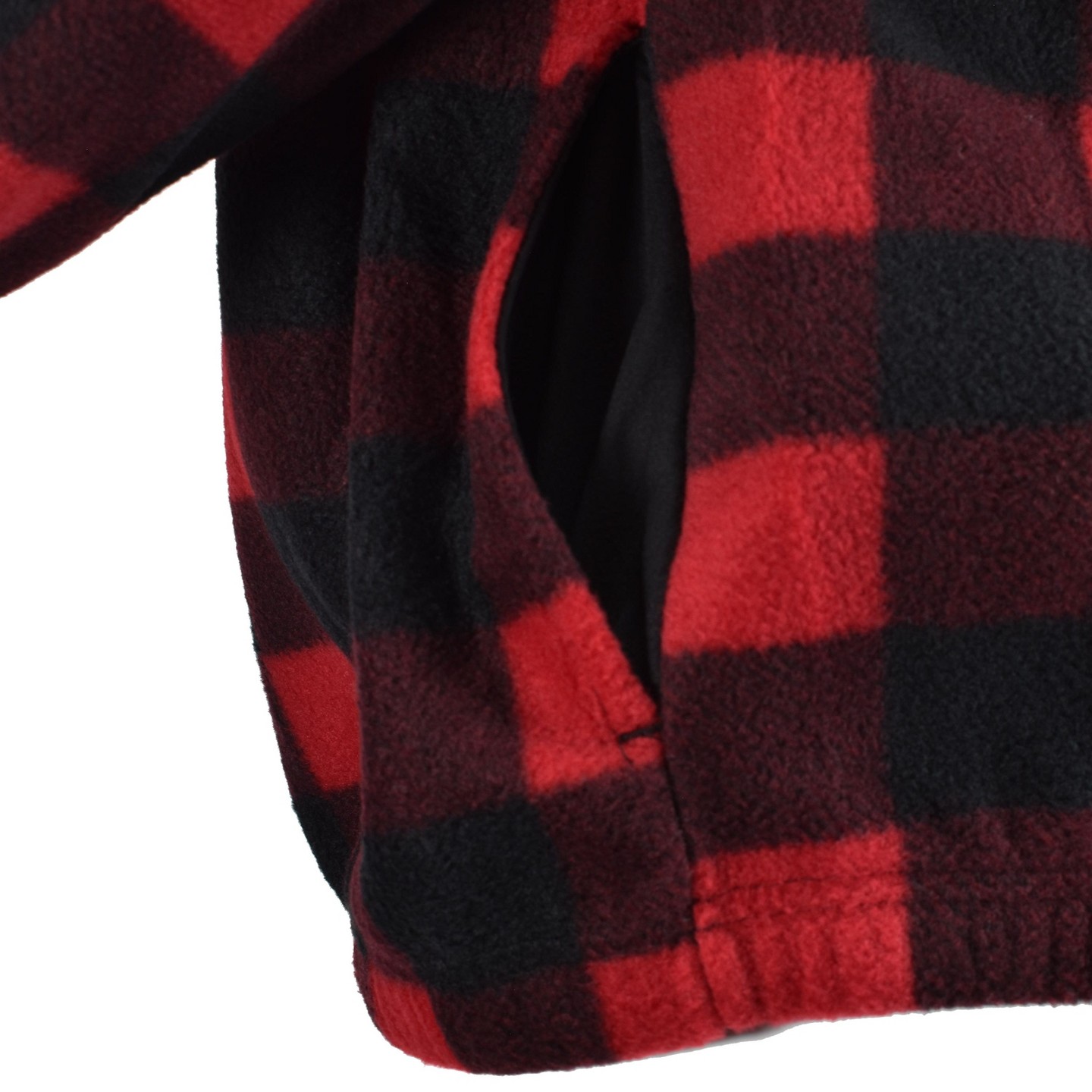 Мужская куртка Burnside Pullover Polar Fleece Jacket Red Buffalo Plaid, цвет: Красный — фото 3