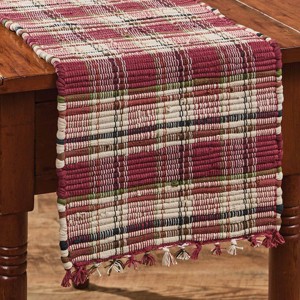 Park Designs Culpepper Chindi Red Striped Table Runner 13" x 36" - 1 of 4