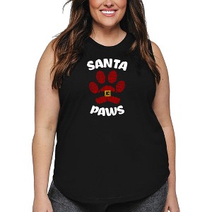 LA Pop Art Santa Paws - Women's Word Art Tank Top - 1 of 4