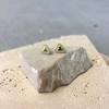 Adornia 14k Gold Plated Puffy Mini Halo CZ Heart Stud Earrings - 3 of 4