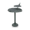 SPI Home Bird Chat on Lotus Birdbath and Birdfeeder – 24" Tall Aluminum Garden Accent with Sculptural Birds - 3 of 4