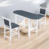 3-Piece Wood Counter Height Drop Leaf Dining Table Set with 2 Upholstered Chairs for Small Spaces and Dining Room - 2 of 4