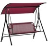 PAGED 3-Person Porch Swing with Adjustable Canopy and Armrests,Modern Bench Swing for Patio Backyard,Garden - 2 of 4