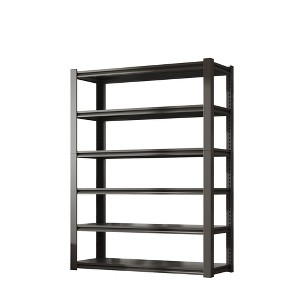 Kumasinova 5/6 Tier Metal Garage Shelving,2000/2400LBS Heavy Duty Storage Shelves,Adjustable Industrial Shelving Unit Storage Rack,Black - 1 of 4