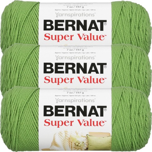 Black Acrylic Yarn, BERNAT Super Value, Yarn Skein Weight 7 Oz. 197 G ,  Yardage: 426 Yd. 389 M 