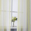 Vertical Stripe Linen Textured Voile Sheer Short Kitchen Curtains - 2 of 4