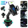 TruAIR Car Cup Holder Mount Expander with Qi Wireless Charger (Black) - Adjustable Gooseneck Cradle for All Smartphones (One Size, 1-Pack) - 2 of 4