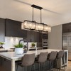 Ludomide Modern 6- Lights Rectangle Crystal Chandeliers for Dining Room, L39 in. Rectangular Pendant Light Fixture for Kitchen Island-Black - 2 of 4